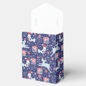 Reindevogelblauwe rode kerstcadeau doos bedankdoosjes (Geopend)