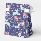 Reindevogelblauwe rode kerstcadeau doos bedankdoosjes (Achterkant)