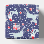 Reindevogelblauwe rode kerstcadeau doos bedankdoosjes (Bovenkant)
