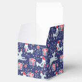 Reindevogelblauwe rode kerstcadeau doos bedankdoosjes (Geopend)