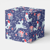 Reindevogelblauwe rode kerstcadeau doos bedankdoosjes (Achterkant)