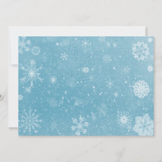 Reindewinterwonderland Blauwe Kerstfeest Kaart (Achterkant)