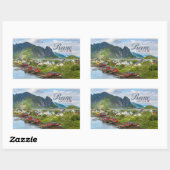 Reine auf den Lofoten Rechthoekige Sticker (Vel)