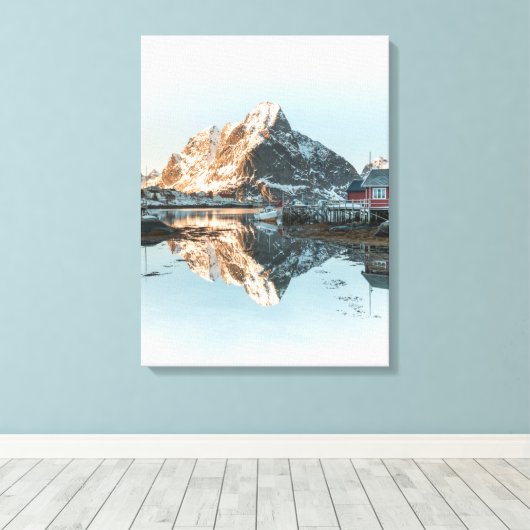 Reine, Lofoten Canvas Afdruk (Insitu (Houten vloer))