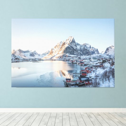 Reine Lofoten Noorwegen Canvas Afdruk (Insitu (Houten vloer))