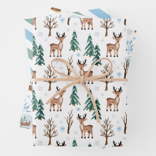 Reiner- en sneeuwwitpapierset van 3 inpakpapier vel (In situ)