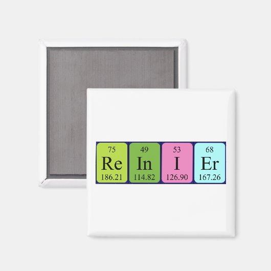 Reinier periodiek table name magnet (Voorkant / Achterkant)