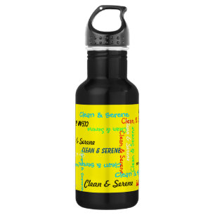 Reinig en sereen, geel, Motivatie Waterfles