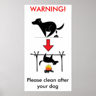 Reinig je hond. GEEN DOG POOP alsjeblieft. -POSTER Poster