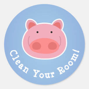 Reinig je kamer! ronde sticker
