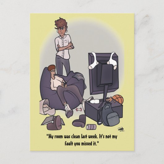 Reinig uw kamer Briefkaart (Voorkant)