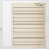 Reinigd op oude pagina Blanco vel muziekblok (Voorkant / Achterkant)