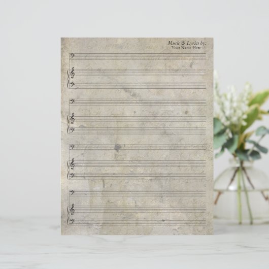 Reinigde oude lebbenblad muziektas (Staand voorkant)