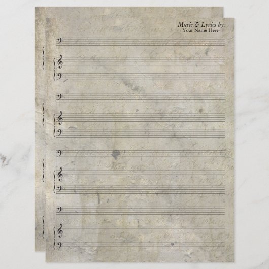 Reinigde oude lebbenblad muziektas (Voorkant / Achterkant)