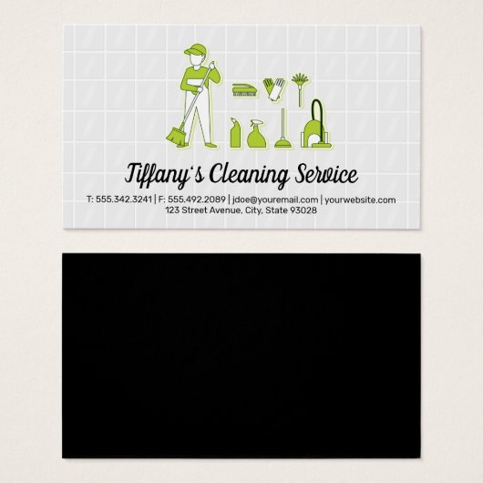 Reiniger | Tegels voor vloeibare reiniging Visitekaartje (Voorkant /achterkant)