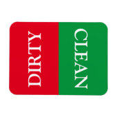 Reiniggroene rode witte vaatwasmachine magneet (Horizontaal)