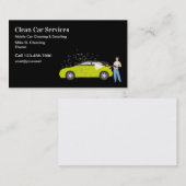 Reiniging en nadere gegevens van auto's visitekaartje (Voorkant / Achterkant)