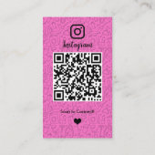 Reiniging Instagram roze | Huishoudster QR Visitekaartje (Achterkant)
