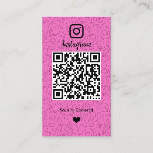 Reiniging Instagram roze | Huishoudster QR Visitekaartje (Achterkant)