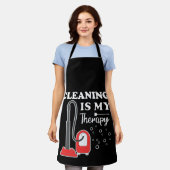 Reiniging is een therapie met een portier schoonma schort (Gedragen)