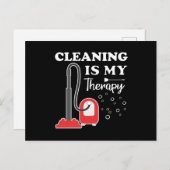 Reiniging is een therapie met een portier schoonma uitnodiging briefkaart (Voorkant / Achterkant)