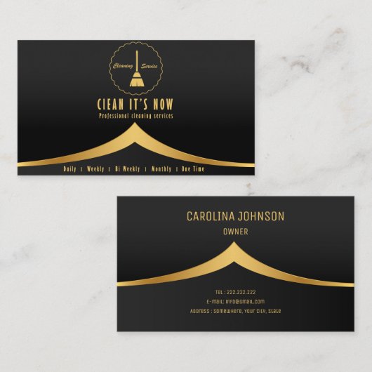 reiniging van dienstmeisjes in de vorm van goud en visitekaartje (Voorkant / Achterkant)