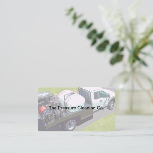 Reiniging van drukwassen visitekaartje (Staand voorkant)