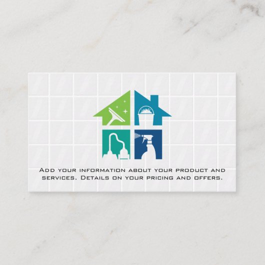 Reiniging van huizen | Badkamer Tegels Visitekaartje (Achterkant)