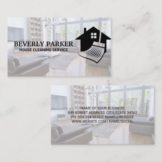 Reiniging van huizen | Interieur Woonkamer Visitekaartje (Voorkant / Achterkant)