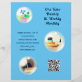 Reiniging van lichtblauwe luchtbellen flyer (Achterkant)