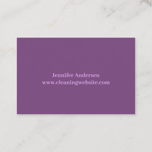 Reiniging van Paarse mestveren Visitekaartje (Achterkant)