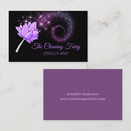 Reiniging van Paarse mestveren Visitekaartje (Voorkant / Achterkant)
