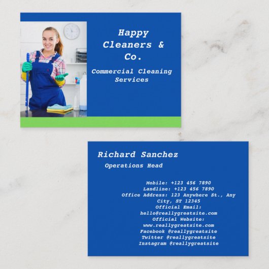 reiniging van visitekaartje (Voorkant / Achterkant)