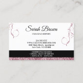 Reiniging van zgn. Janitorial mousserende roze Visitekaartje (Achterkant)