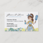 Reiniging Visitekaartjes - Bloemen Cartoon Cleaner (Voorkant)