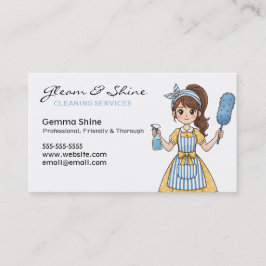 Reiniging Visitekaartjes - Brunette Cartoon Cleane