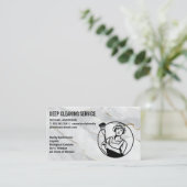 Reinigings Spray | Dienstmeid Schoonmaker Logo Visitekaartje (Staand voorkant)