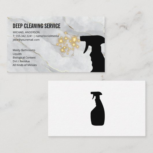 Reinigings Spray | Glinsters Visitekaartje (Voorkant / Achterkant)