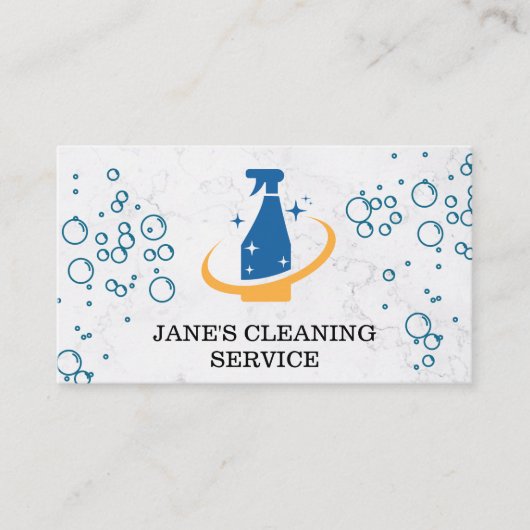Reinigings Spray | Zeepbellen Visitekaartje (Voorkant)