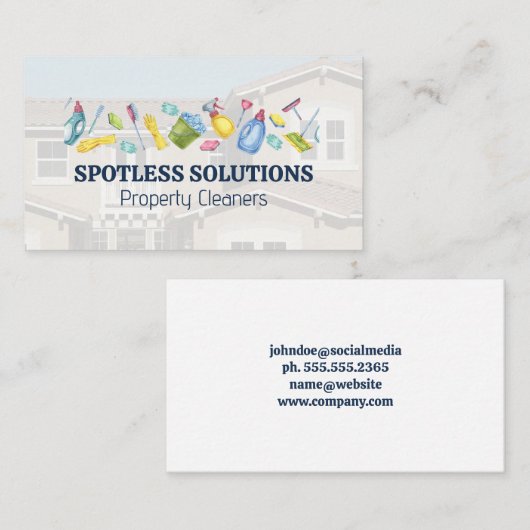 reinigingsapparatuur | woonhuis visitekaartje (Voorkant / Achterkant)