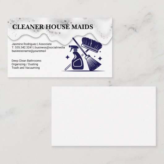 reinigingsapparatuur | zeepschuim visitekaartje (Voorkant / Achterkant)