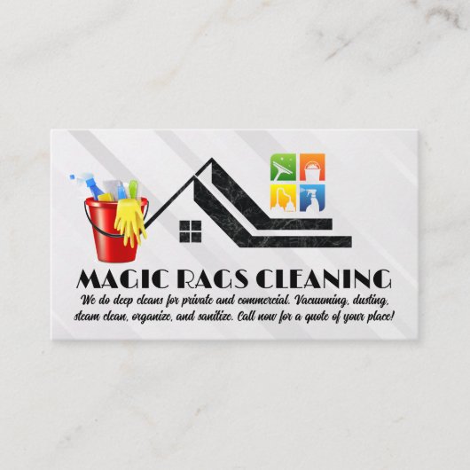 Reinigingsbenodigdheden en -diensten visitekaartje (Voorkant)