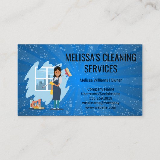 Reinigingsbenodigdheden en -gereedschappen | Bubbl Visitekaartje (Voorkant)