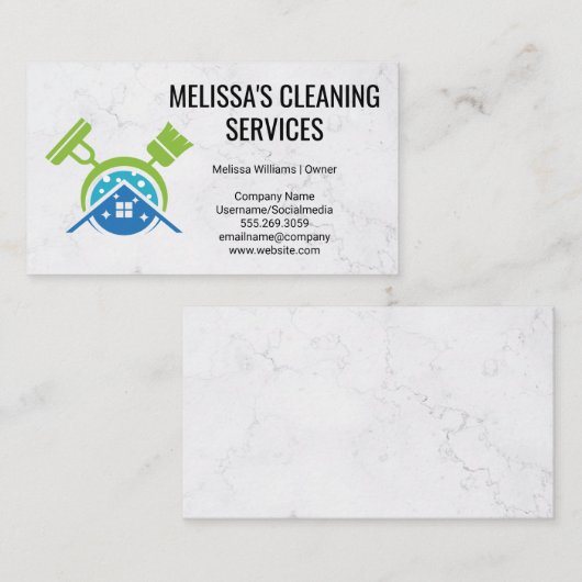 Reinigingsbenodigdheden en -gereedschappen | Start Visitekaartje (Voorkant / Achterkant)