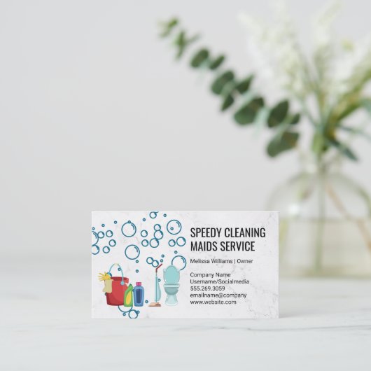 Reinigingsbenodigdheden | Gereedschappen voor rein Visitekaartje (Staand voorkant)