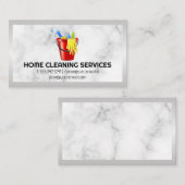 Reinigingsbenodigdheden in Bucket Logo Visitekaartje (Voorkant / Achterkant)
