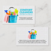 Reinigingsbenodigdheden in emmer | TEGELS Visitekaartje (Voorkant / Achterkant)