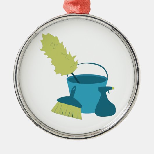 Reinigingsbenodigdheden Metalen Ornament (Voorkant)