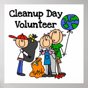 Reinigingsdag vrijwilliger T-shirts en cadeautjes Poster