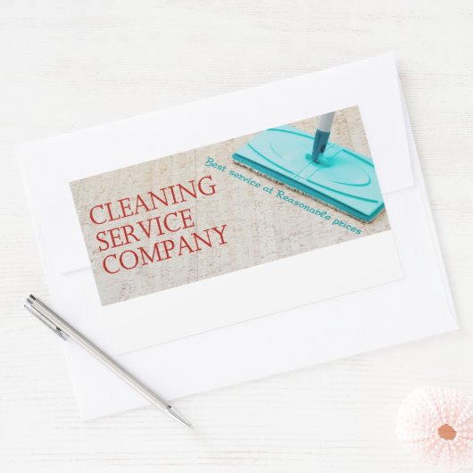 Reinigingsdienst Rechthoekige Sticker (Envelop)